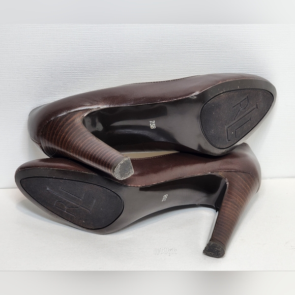 Ralph Lauren Women's Leather High Heel Shoes EUC *Brown* Size 7 1/2 - Picture 4 of 9